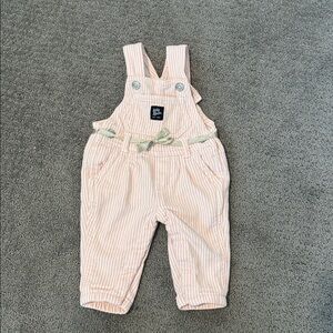 Oshkosh Pink Striped Baby Overalls